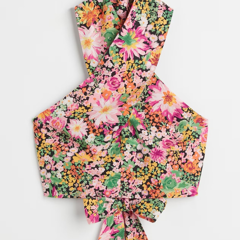 H&M Floral Multicolor Halter Top
